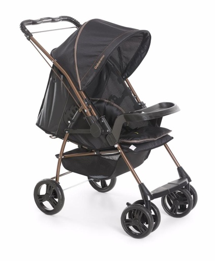Carrinho De Beb Para Passeio Galzerano Milano II 1016 Reversvel Capota Retrtil E Removvel Preto/cobre